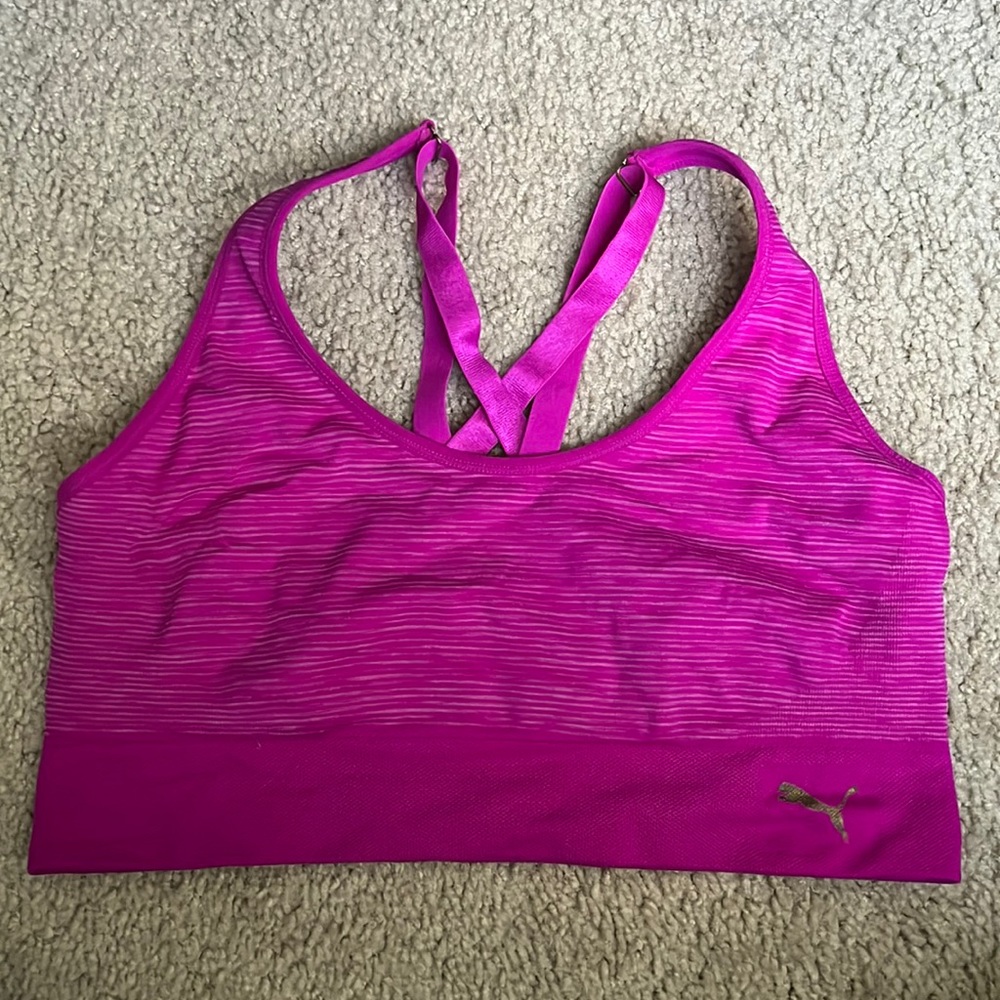 Pink Puma Sports Bra Size Medium